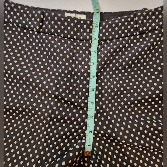 KATE spade new york Women's 6 Margaux Cafe Dot Cropped Pants Black Cream Trouser - Picture 12 of 16